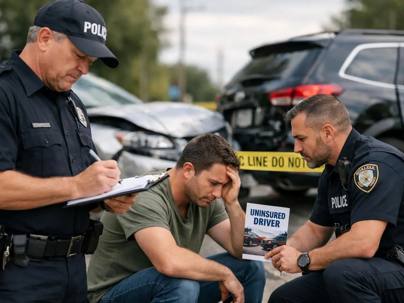 Atlanta personal injury lawyer reviewing car crash case files near Midtown after a summer rain accident